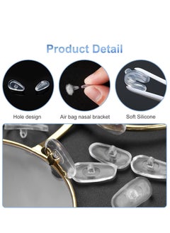 Y&D Adhesive Eye Glasses Nose Pads, 25 Pairs Pads Silicone Screw-in Pad Anti-Slip Eyeglass Repair Kit with Screws Screwdriver Tweezers and Cleaning Cloth  - Image 3