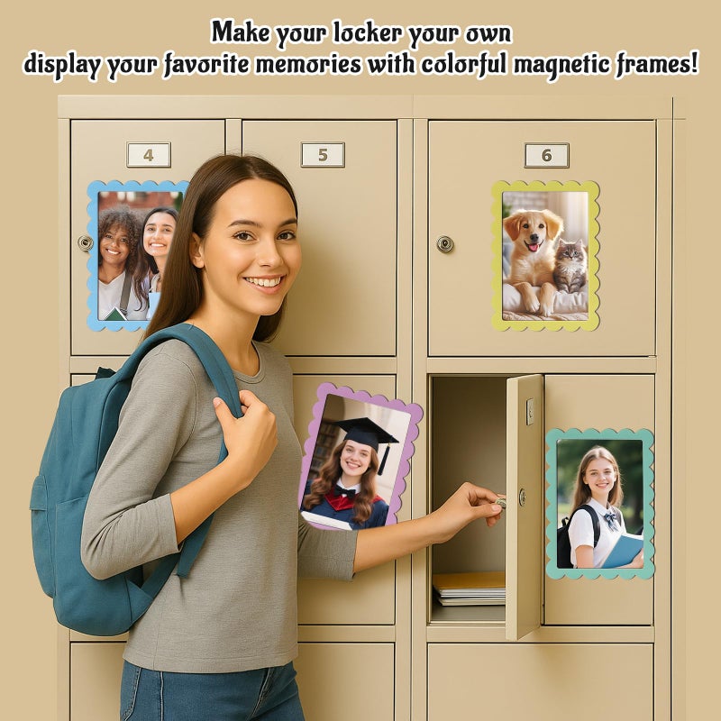 LONTCS 12 Pcs 4 x 6 Inch Magnetic Picture Frames for Refrigerator,Magnetic Photo Frames for Fridge,Reusable Magnet Photo Frame Pockets for Classroom Office Home Back to School Locker Decorations - Image 5