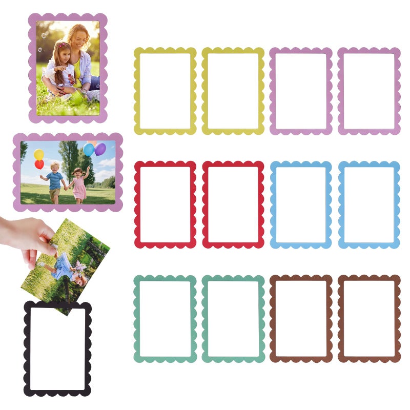 LONTCS 12 Pcs 4 x 6 Inch Magnetic Picture Frames for Refrigerator,Magnetic Photo Frames for Fridge,Reusable Magnet Photo Frame Pockets for Classroom Office Home Back to School Locker Decorations - Image 1