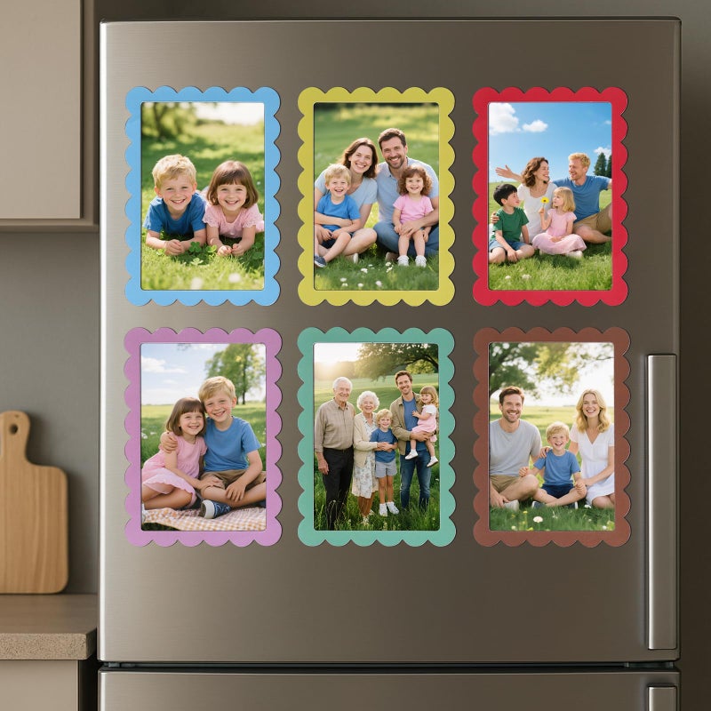 LONTCS 12 Pcs 4 x 6 Inch Magnetic Picture Frames for Refrigerator,Magnetic Photo Frames for Fridge,Reusable Magnet Photo Frame Pockets for Classroom Office Home Back to School Locker Decorations - Image 4