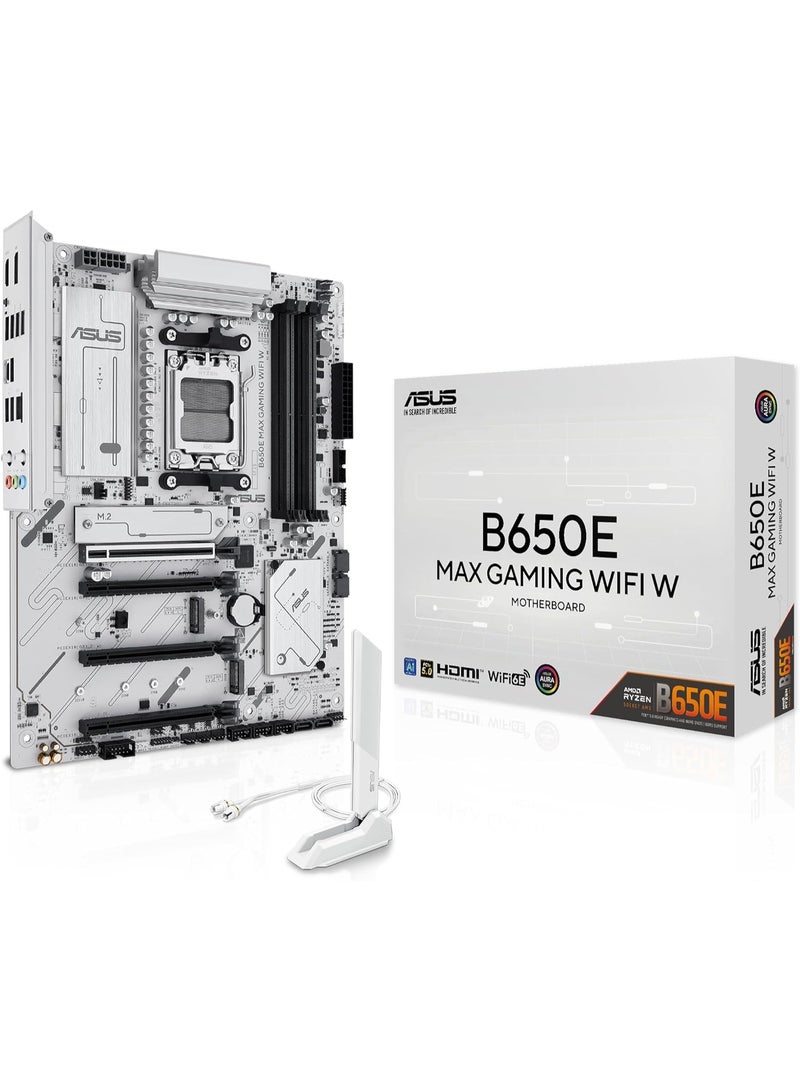 أسوس ASUS B650E MAX Gaming WiFi W Motherboard Socket AMD AM5 (Ryzen 9000, DDR5 Memory, PCIe 5.0, 3X M.2, WiFi 6E, BIOS Flashback, Aura Sync, CEC Tier II) - Image 1