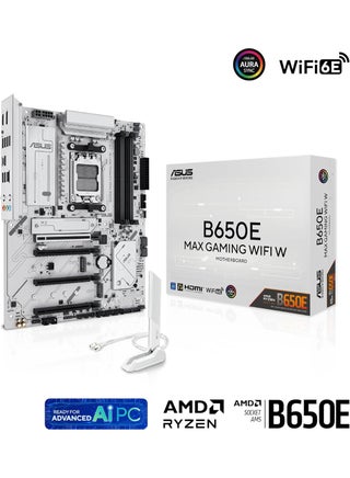 ASUS B650E MAX Gaming WiFi W Motherboard Socket AMD AM5 (Ryzen 9000, DDR5 Memory, PCIe 5.0, 3X M.2, WiFi 6E, BIOS Flashback, Aura Sync, CEC Tier II) - view 2