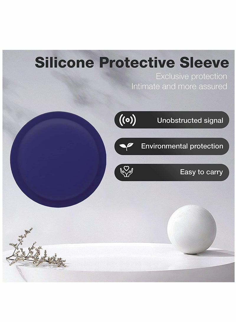 SYOSI AirTag Case AirTag Holder AirTag Accessories Silicone Pasteable Waterproof Anti Scratch Sticker AirTag Case Hidden  Air Tag Holder for Kids for Apple Airtag 2 Packs Blue - Image 5