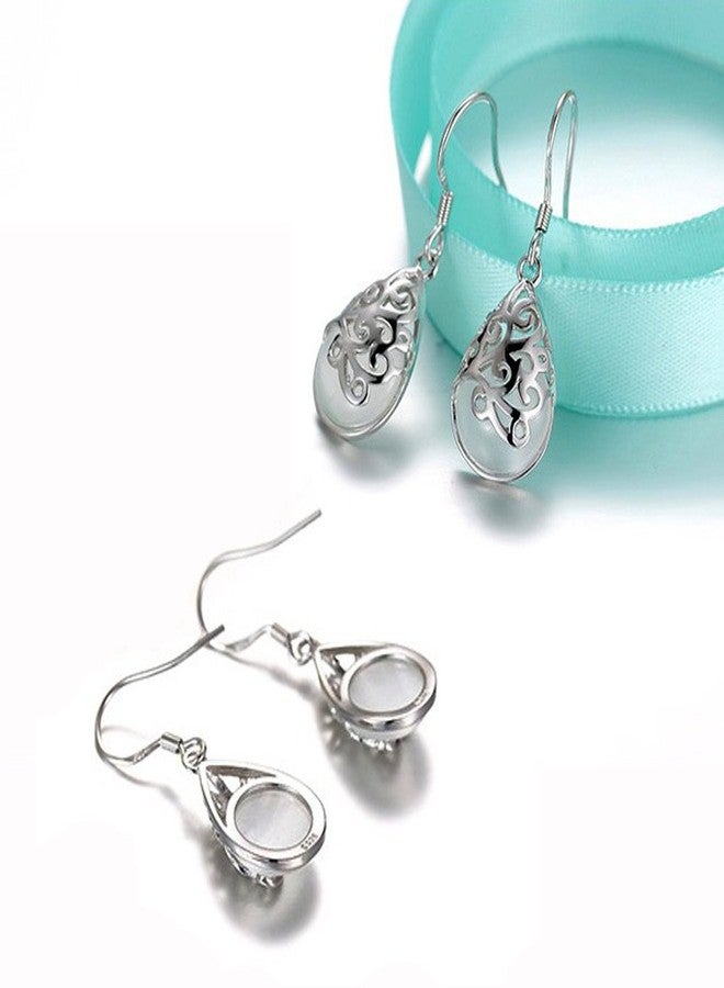 KEETEEN"Wishing Tree" 925 Sterling Silver Filigree Drop Dangle Earrings for Women white - Image 3