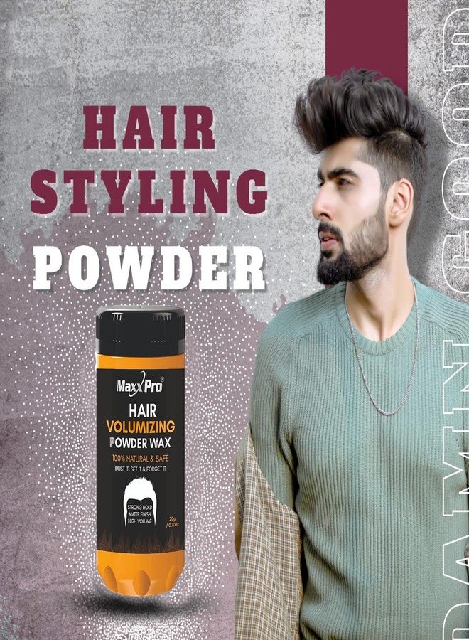 MAXXPRO Mattifying Hair Volumizing Powder Wax Restyling Strong Hold Ultra Lightweight & Massive Volume Quick And Easy Stylish - Image 4
