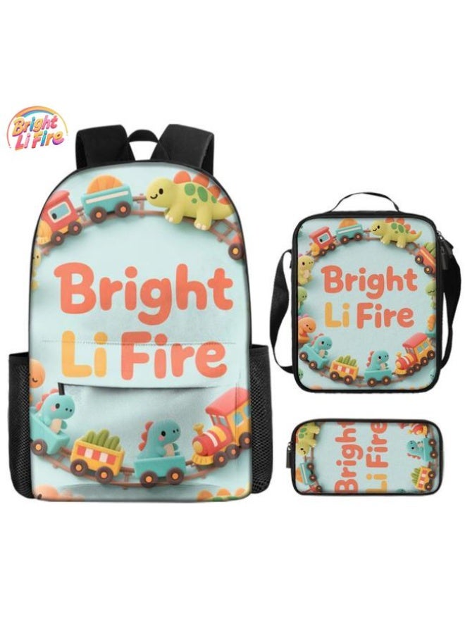Bright Li Fire Cartoon bag three-piece set, easy to deal with various occasions (available for students, children, friends on outings, mountain climbing, schooling, etc.) | Shoulders + handbags + stationery bags | Back to school season/festival gifts - 19 - Image 1
