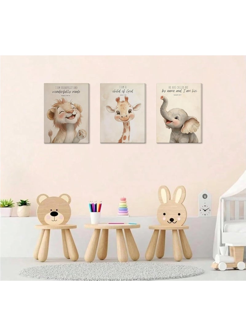 موان تابلوه حائط اطفال 3 قطع 30×40 سم لكل قطعة - سمك 30 مم - طباعة ديجيتال بطبقة UV - لاصق ذاتي سهل التركيب- خامات امنه - Image 4