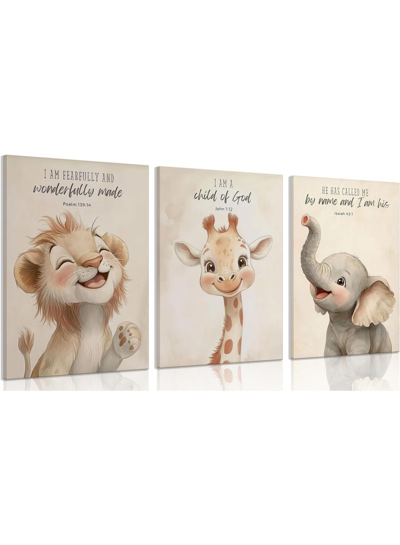 موان تابلوه حائط اطفال 3 قطع 30×40 سم لكل قطعة - سمك 30 مم - طباعة ديجيتال بطبقة UV - لاصق ذاتي سهل التركيب- خامات امنه - Image 1