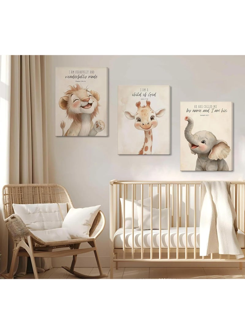 موان تابلوه حائط اطفال 3 قطع 30×40 سم لكل قطعة - سمك 30 مم - طباعة ديجيتال بطبقة UV - لاصق ذاتي سهل التركيب- خامات امنه - Image 3