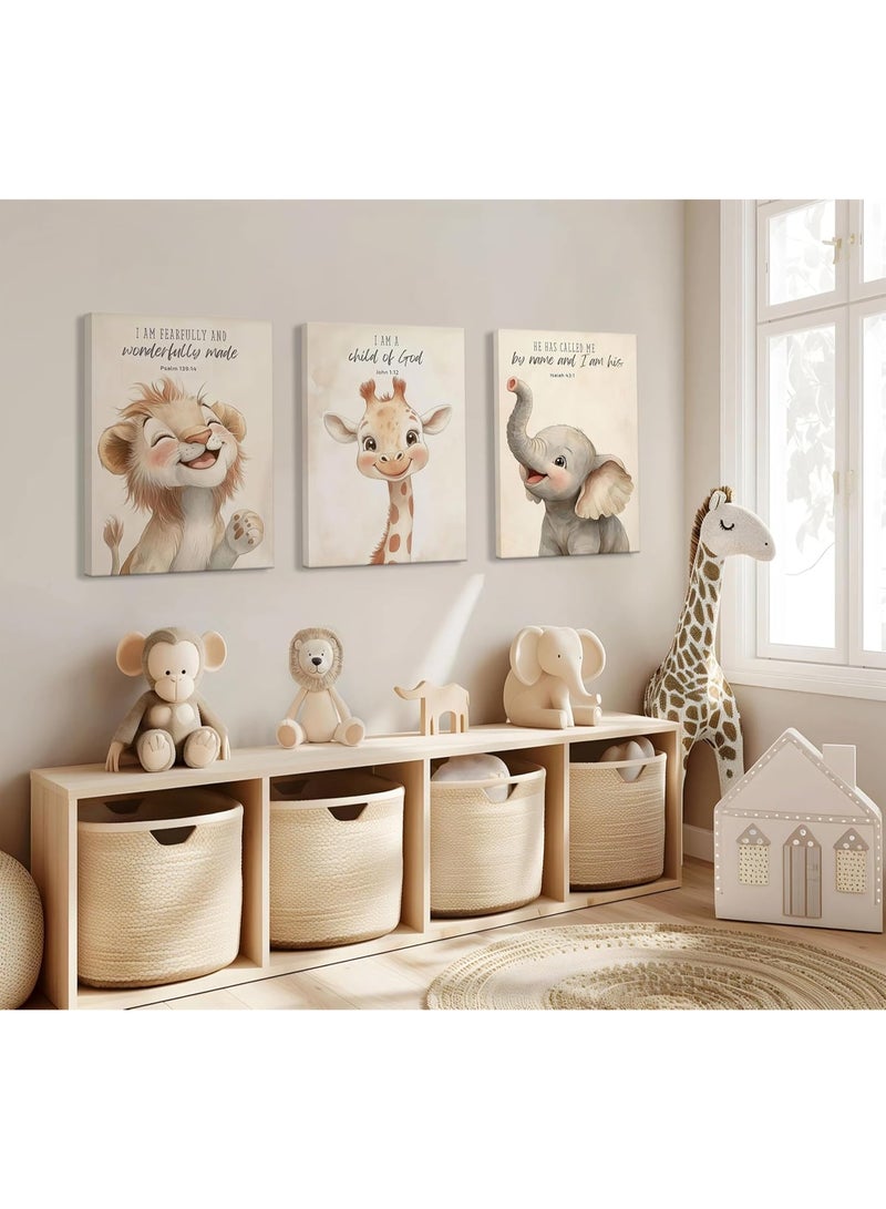 موان تابلوه حائط اطفال 3 قطع 30×40 سم لكل قطعة - سمك 30 مم - طباعة ديجيتال بطبقة UV - لاصق ذاتي سهل التركيب- خامات امنه - Image 5