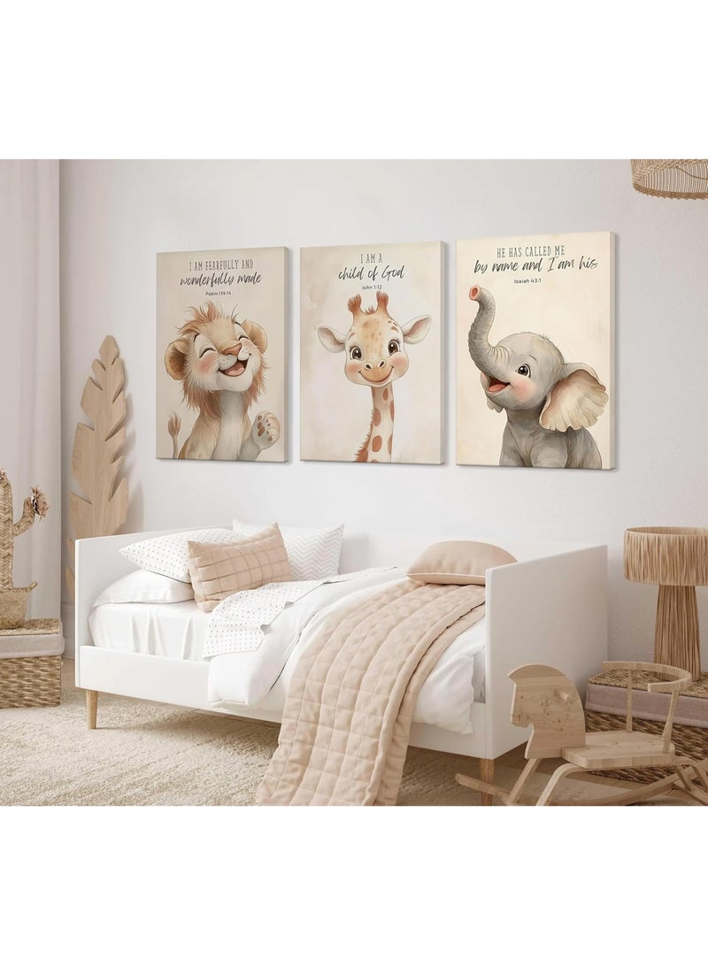 موان تابلوه حائط اطفال 3 قطع 30×40 سم لكل قطعة - سمك 30 مم - طباعة ديجيتال بطبقة UV - لاصق ذاتي سهل التركيب- خامات امنه - Image 2