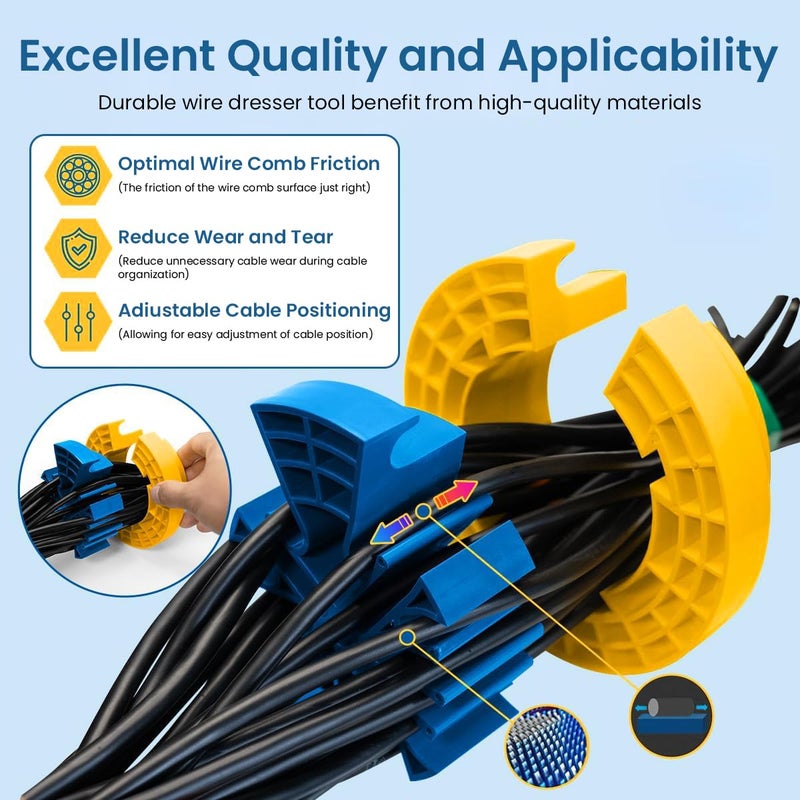 Serplex ® Cable Comb Tool for Organized Cable Management of Ethernet, Audio, Data & Networking Wires up to 1/4 Inch, Universal Cabling Cable Management Tool Organizer for Home, Office & Data Centers - Image 4