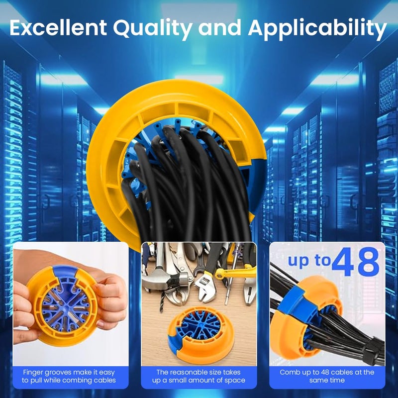 Serplex ® Cable Comb Tool for Organized Cable Management of Ethernet, Audio, Data & Networking Wires up to 1/4 Inch, Universal Cabling Cable Management Tool Organizer for Home, Office & Data Centers - Image 5