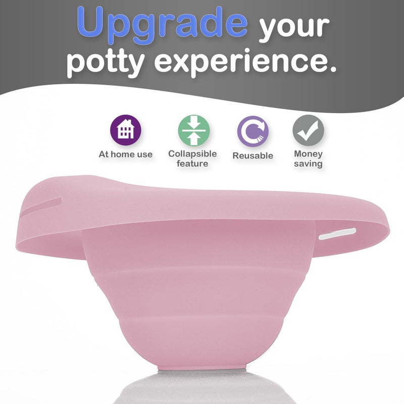 Kalencom بطانة مرحاض قابلة لإعادة الاستخدام وقابلة للطي: بطانة كالنكم بوتيت بلس للاستخدام المنزلي مع بوتيت بلس 2 في 1 (تباع بشكل منفصل) (وردي) - Image 5