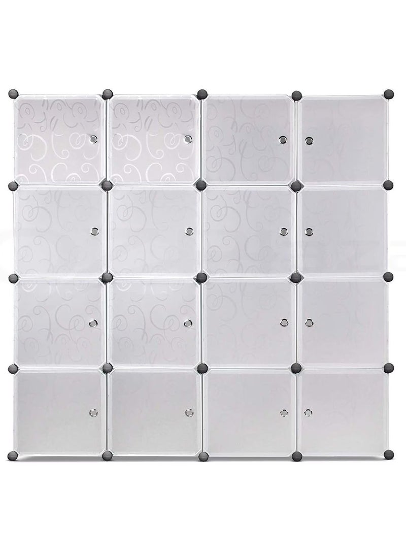 DubaiGallery DIY Closet Wardrobe Organizer Shelves, 16 Cubes - Image 1