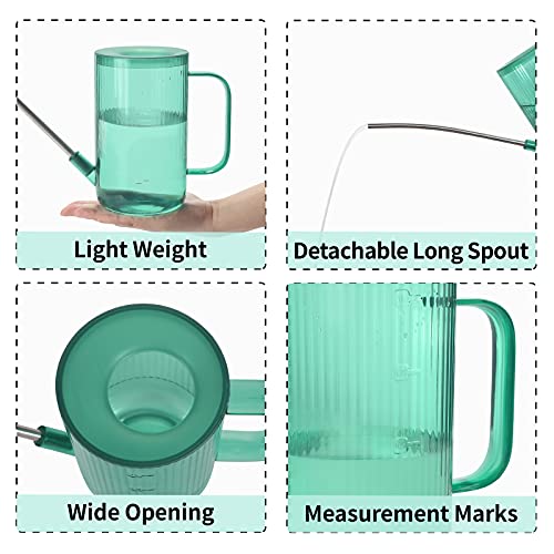 ONEDONE Watering Can Indoor Plants - Plant Watering Can 34 OZ, Long Spout Small Watering Can for House Plants Garden Potted Flowers with Spray Bottle, Squeeze Bottle Green - Image 3