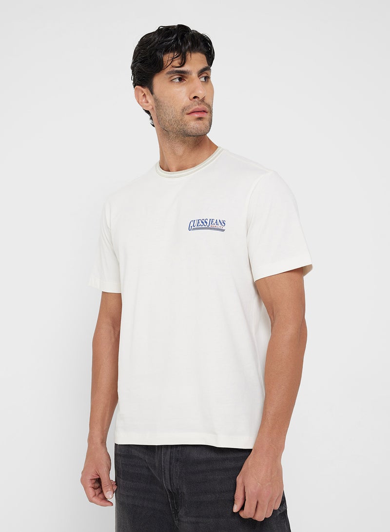 جس تي شيرت قطن مطبوع للجنسين بياقة دائرية - Image 3