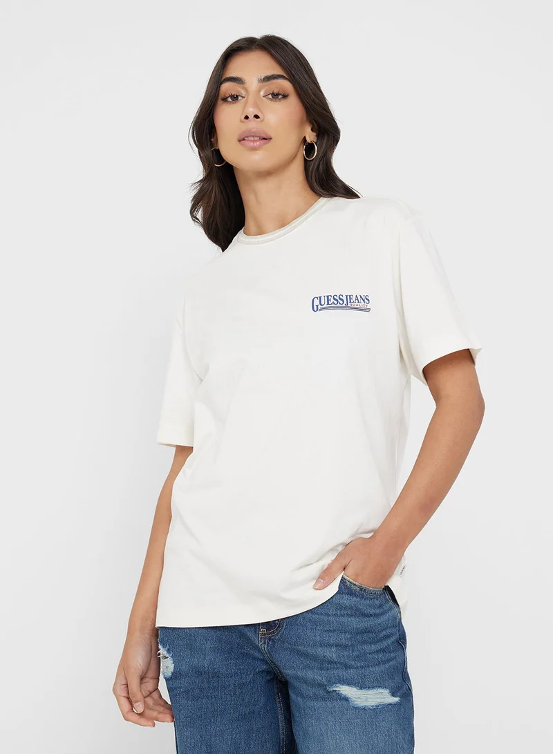 GUESS Unisex Printed Crew Neck T-Shirt