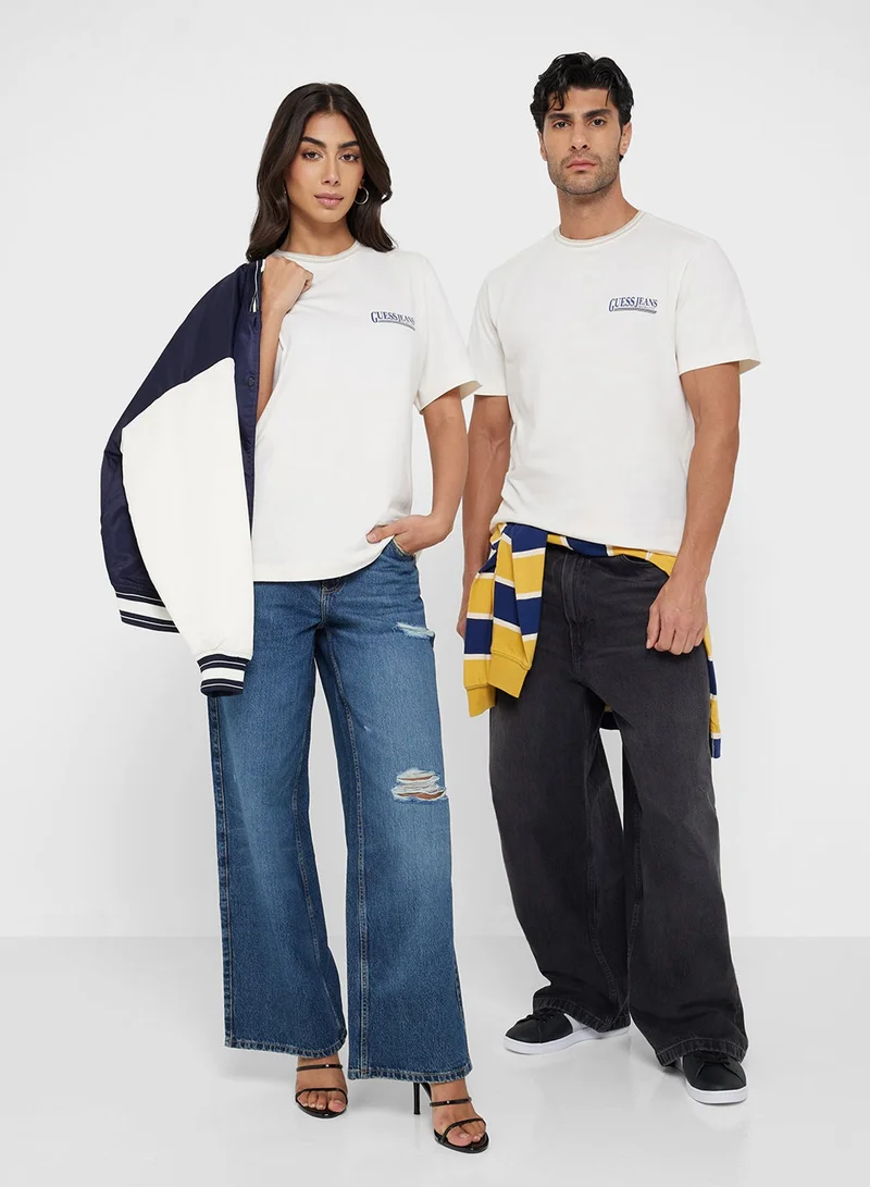 GUESS Unisex Printed Crew Neck T-Shirt
