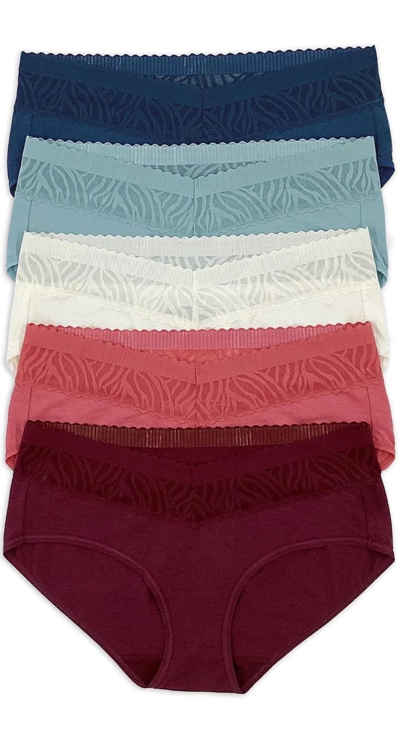 Felina Womens 5 Pack Stay In Place Mid-Rise Lace Hipster (US, Alpha, Small, Regular, Regular, Blueberry Wine) - Image 1