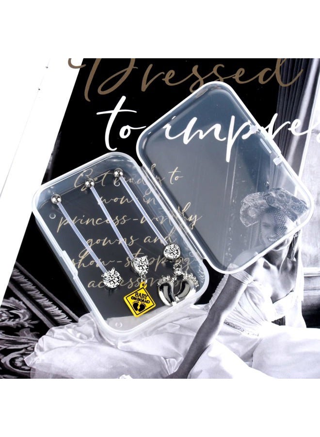 ONESING 3 Pcs 14G Pregnancy Belly Button Rings Flexible Maternity Belly Button Rings 38mm Clear Long Bar Pregnancy Belly Rings Cute Hypoallergenic Healing Sport Navel Rings for Women, 1.14 inches - Image 5