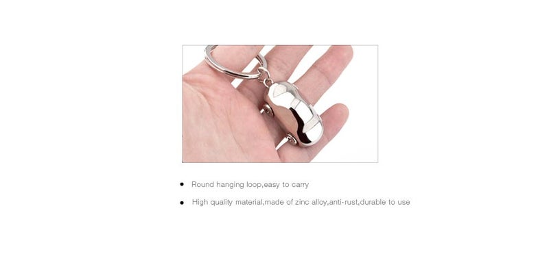 IKTU Mini Metal Car Key Chain (Silver) - Image 4