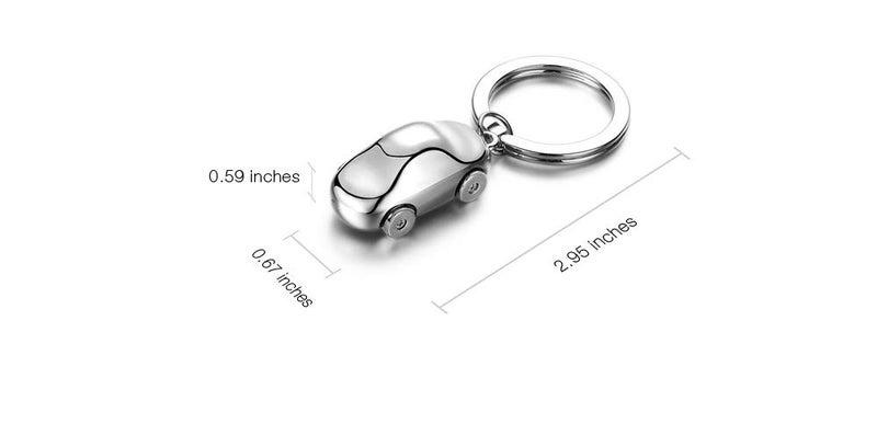 IKTU Mini Metal Car Key Chain (Silver) - Image 5