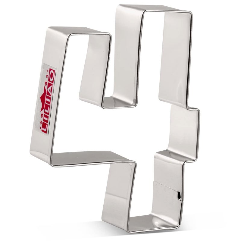 LILIAO LILIAO Number 4 Cookie Fondant Biscuit Cutter for Birthday/Anniversary/Special Day - 2.6 x 3.6 inches - Stainless Steel - Image 1