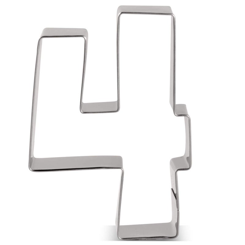 LILIAO LILIAO Number 4 Cookie Fondant Biscuit Cutter for Birthday/Anniversary/Special Day - 2.6 x 3.6 inches - Stainless Steel - Image 5