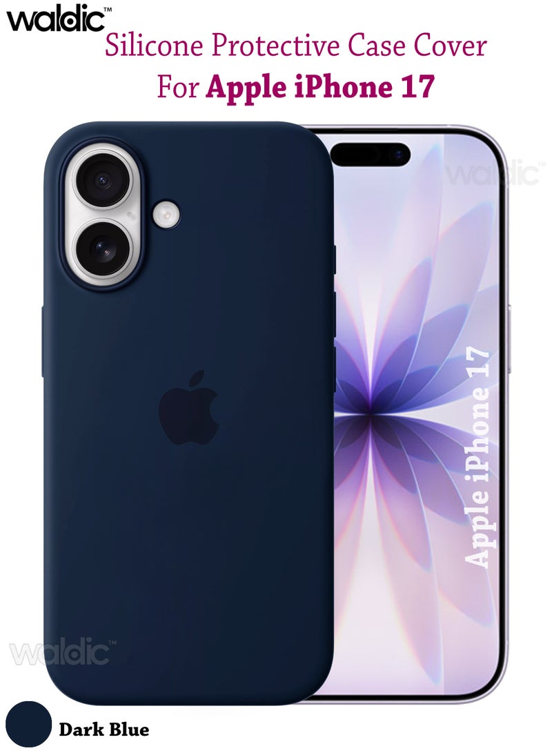Waldic Apple iPhone 17 Premium Case | Premium Silicone Case Cover Designed for Apple iPhone 17 | Apple iPhone 17 Case Camera and Drop Protection Thin Protective Back Cover Case for Apple iPhone 17 - Dark Blue - Image 1