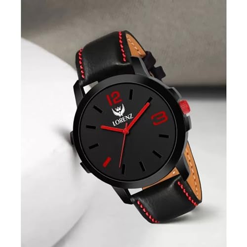 LORENZ Luxury Analog Boy's & Men's Watch (Black Dial Black Colored Strap) - Image 4