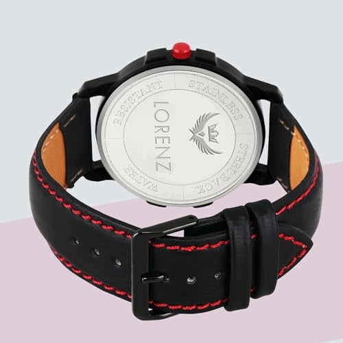 LORENZ Luxury Analog Boy's & Men's Watch (Black Dial Black Colored Strap) - Image 3
