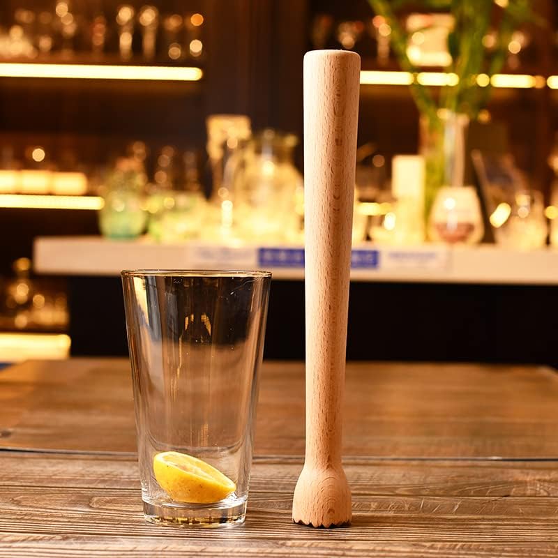 datsto 2Pcs Muddler for Cocktails 10 Inch - Stainless Steel and Wooden Drink Muddlers for Mojitos Mint & Fruit Based Drinks - Bartender Tool for Bars and Home - Image 5