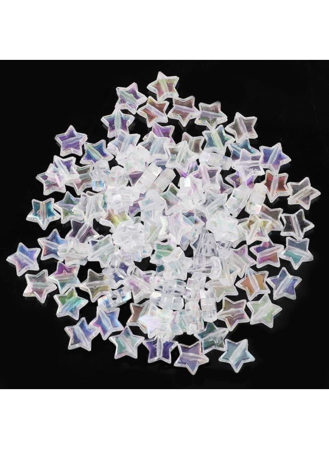 150Pcs Acrylic Heart Star Beads Charms Aesthetic Cute AB Color Acrylic Heart Charms Beads for Jewelry Making Bracelet Necklace Valentine Christmas Earring Keychain Accessories DIY Crafts - Image 5