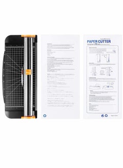 Y&D A4 Paper Cutter Craft Trimmer with Automatic Security Safeguard and Side Ruler, Black Photo Guillotine Scrapbooking Tool for Handcraft Project, Label  - Image 5
