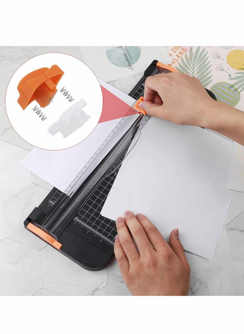 Y&D - A4 Paper Cutter Craft Trimmer with Automatic Security Safeguard and Side Ruler, Black Photo Guillotine Scrapbooking Tool for Handcraft Project, Label - Image 1