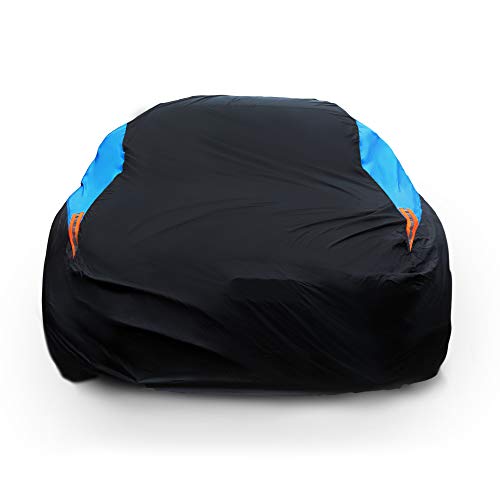 MORNYRAY Waterproof Car Cover All Weather Snowproof UV Protection Windproof Outdoor Full Coupe/Cabrio Car Cover, Universal Fit for Coupe/Cabrio (Fit Coupe/Cabrio Length 183-191 inch, Blue) - Image 1