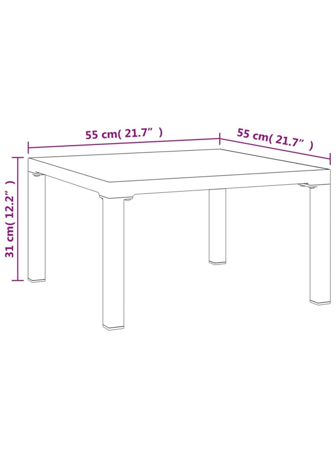 vidaxl Garden Coffee Table Grey 55x55x31 cm DPC and Steel 362800 - Image 4