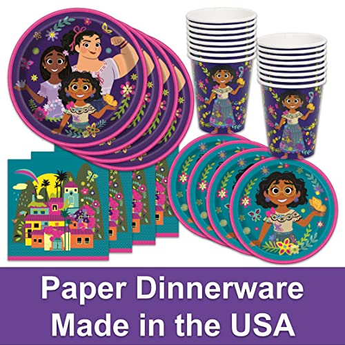 Costume Wizard Encanto Themed Happy Birthday Party Supplies for Kids, Serves 16, Decorations and Dinnerware set with Table Cover, Plates, Napkins, Banner, Cups, Candles and Party Planning List - Image 5