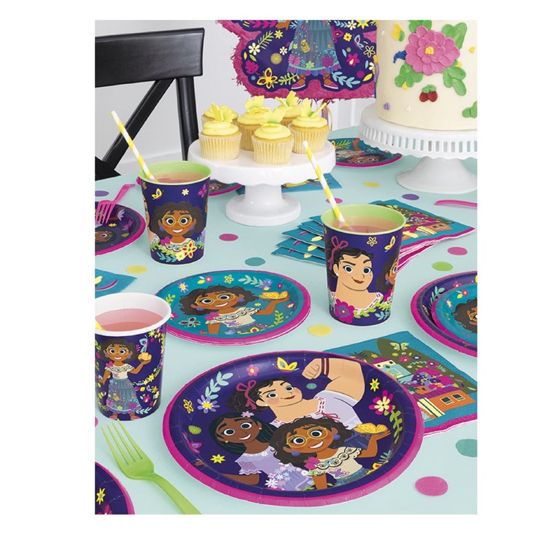 Costume Wizard Encanto Themed Happy Birthday Party Supplies for Kids, Serves 16, Decorations and Dinnerware set with Table Cover, Plates, Napkins, Banner, Cups, Candles and Party Planning List - Image 3
