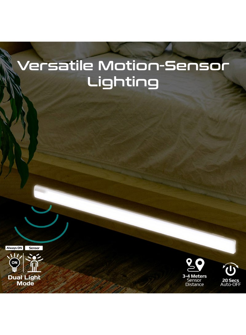 Promate 60cm LED Light with Motion Sensor, 100lm Brightness, Energy-Efficient 4W LEDs, USB-C Rechargeable 2000mAh Battery, Easy Adhesive Installation, Ideal for Under Cabinets, Lumia-60 White - Image 2