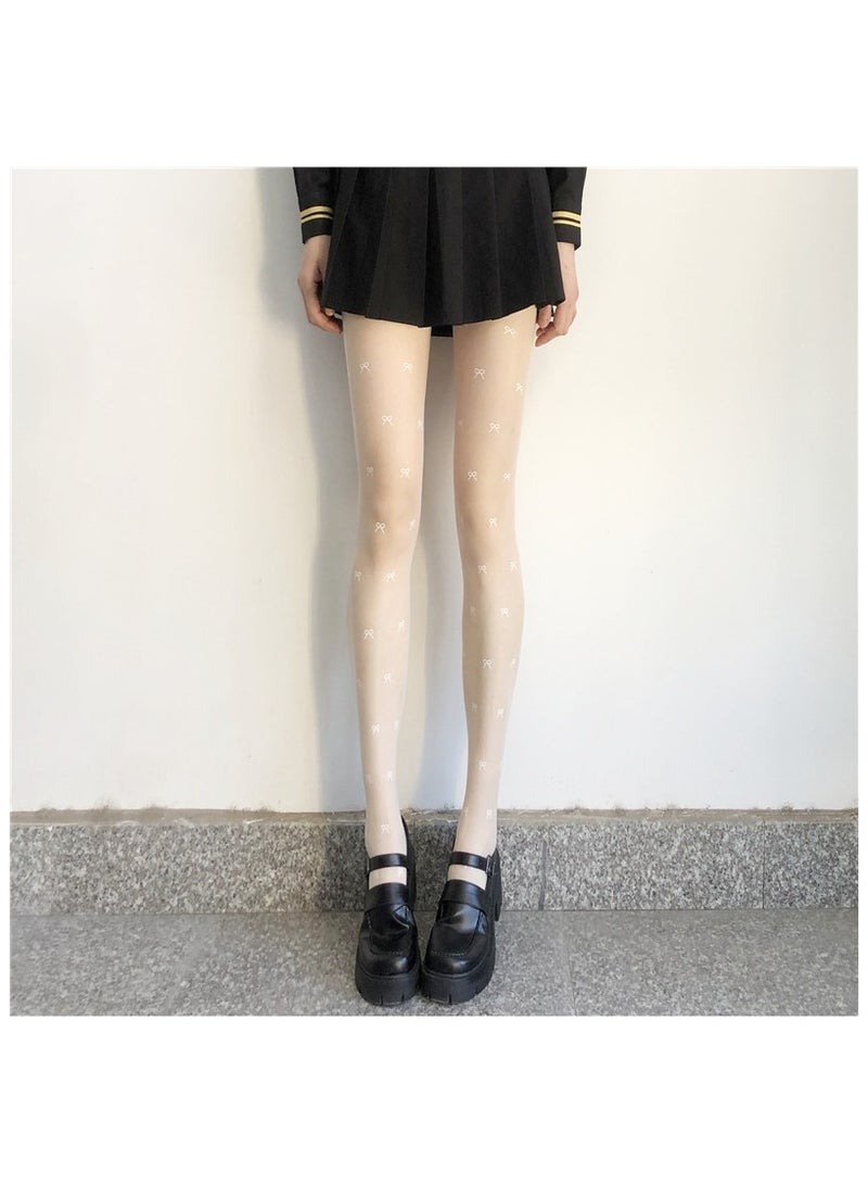 Fashionable Women's Stockings 15D ultra-thin Solid Color Jacquard Pantyhose  - Image 1