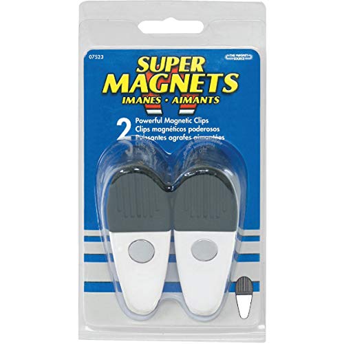 Master Magnetics مشابك مغناطيسية بيضاء كبيرة مع مغناطيس نيوديميوم، بطول 3-1/2" (عبوة من 2) - Image 2