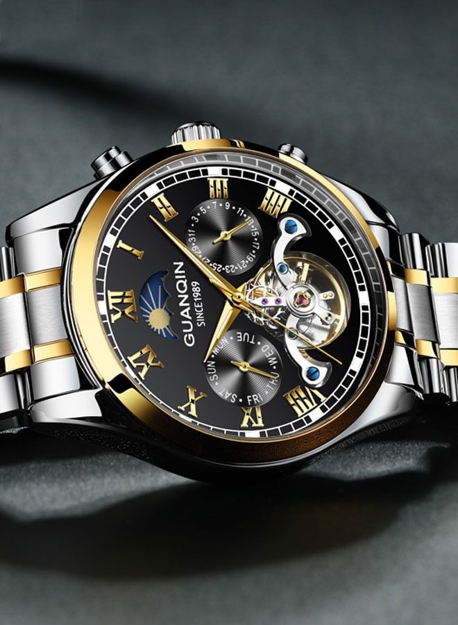 جوانكين ساعة يد كرونوغراف بسوار ستانلس ستيل دائرية الشكل - Image 4