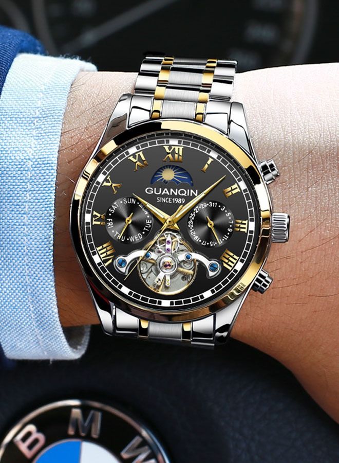 جوانكين ساعة يد كرونوغراف بسوار ستانلس ستيل دائرية الشكل - Image 5