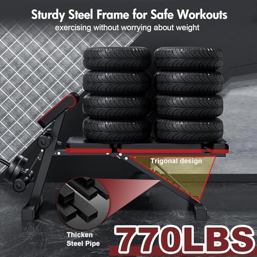 ALSO GO 2026 Adjustable Weight Bench with Leg Extension, 770LBS Foldable Incline Decline Bench Press, 4-in-1 Workout Bench with Roman Chair & Preacher Curl, Full Body Strength Training Equipment for Home Gym - Image 2