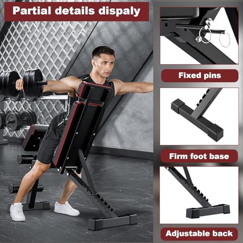 ALSO GO 2026 Adjustable Weight Bench with Leg Extension, 770LBS Foldable Incline Decline Bench Press, 4-in-1 Workout Bench with Roman Chair & Preacher Curl, Full Body Strength Training Equipment for Home Gym - Image 5