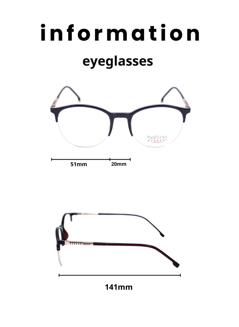 Baleno WAYFARER Frame Eyeglasses with High-Quality Anti-Reflective Lenses - Stylish & Durable Prescription Glasses - Image 2