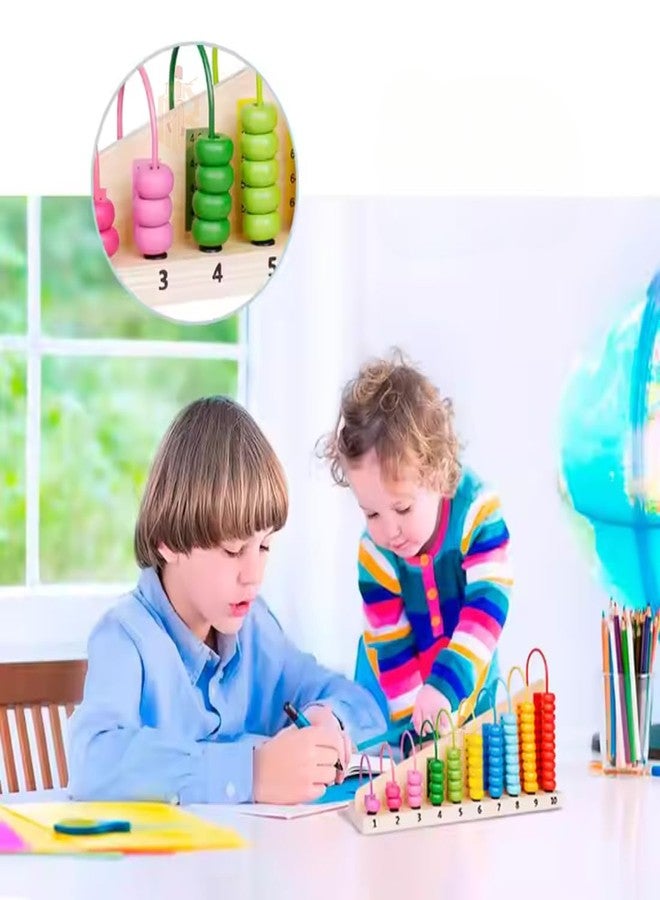 MARA BOMMAI® - Wooden Calculation Shelf Abacus | Early Educational Math Learning Toy for Kids 3+ | Counting, Addition & Subtraction Frame for Toddlers | Montessori STEM Kit - Image 3