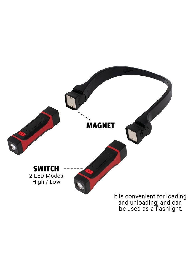 Generic - Magnetic Neck Hanging Light, USB Rechargeable Reading Headlamp, LED Outdoor Lighting Camping Lantern - Image 1